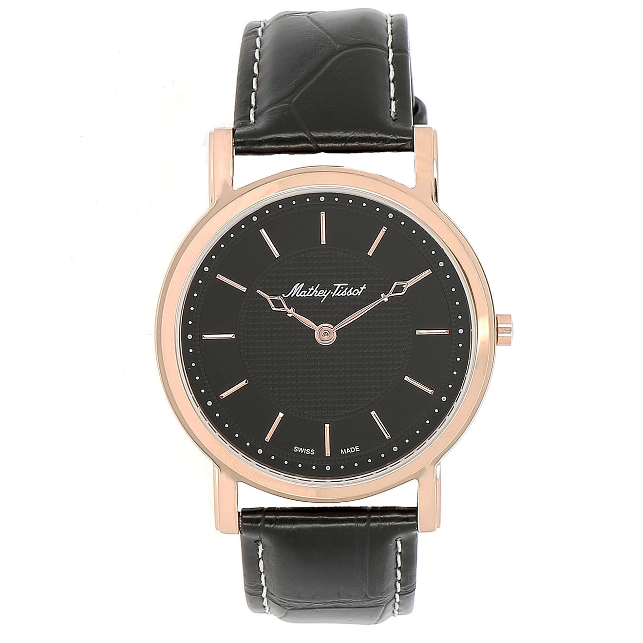 Mathey-Tissot Montre Mixte Quartz en Cuir City noire