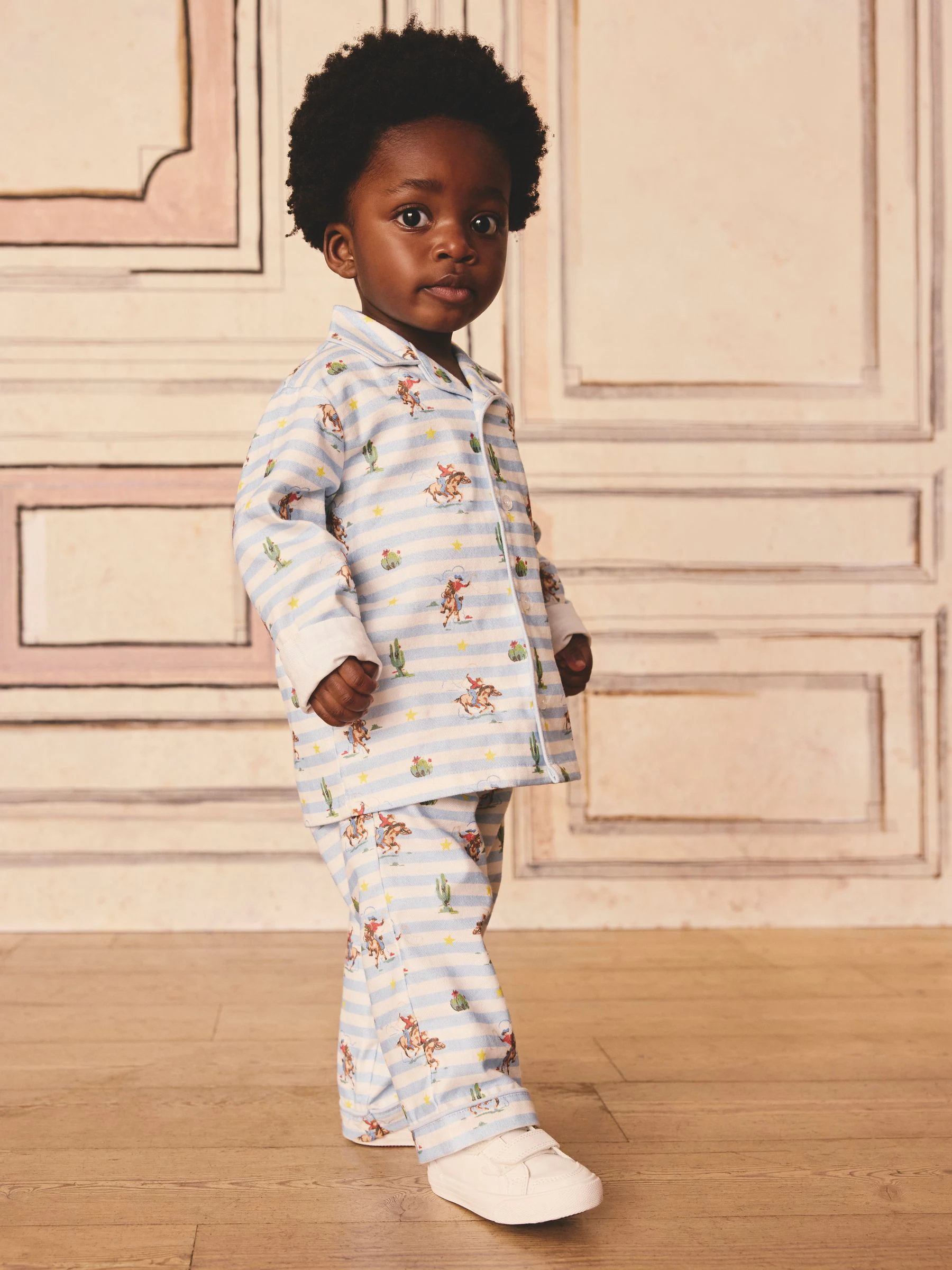 Cath Kidson Blue/White Cowboy - Single Button Through Pyjamas