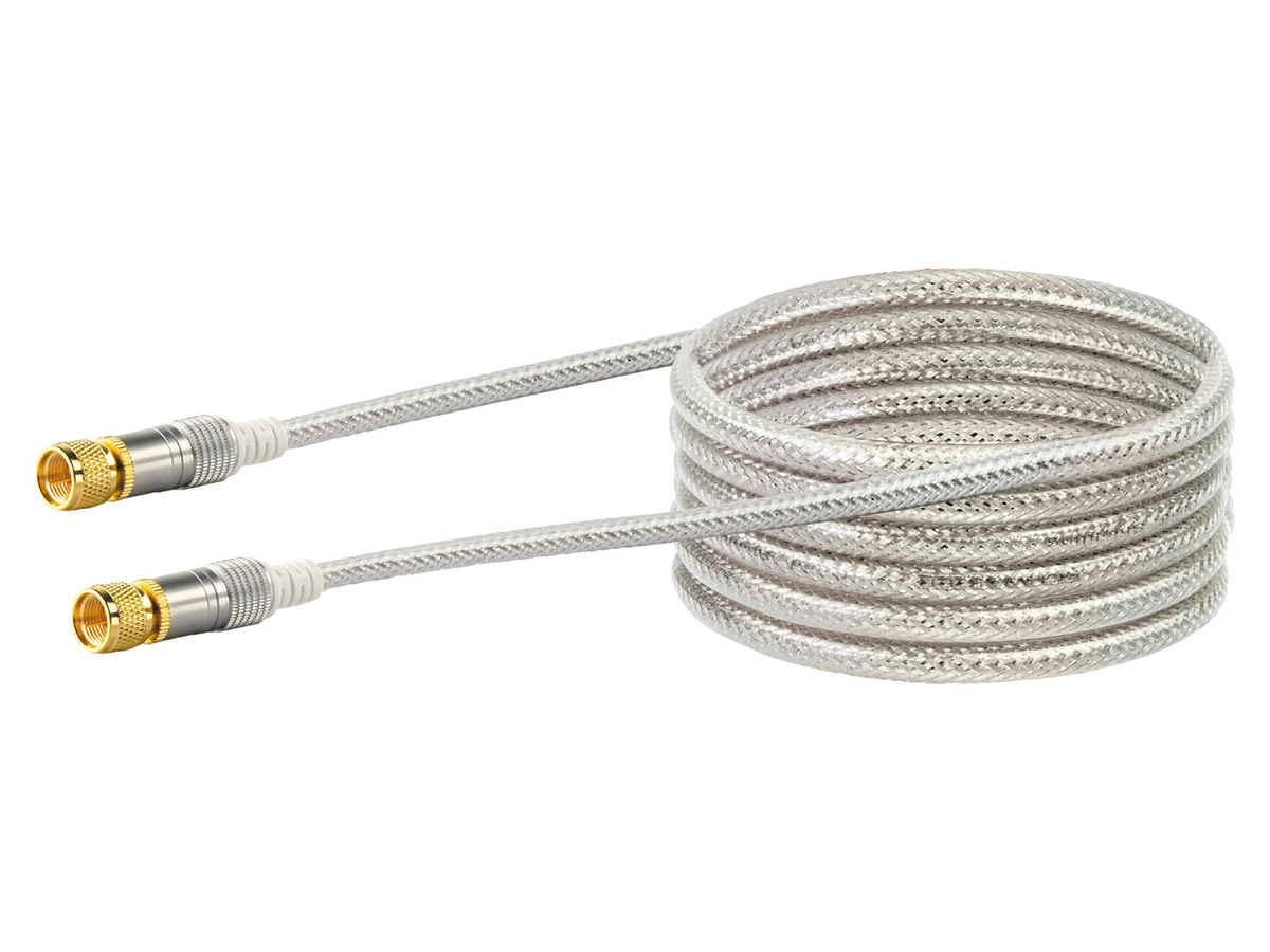 Schwaiger F-Stekker white satellietkabel - 3 meter