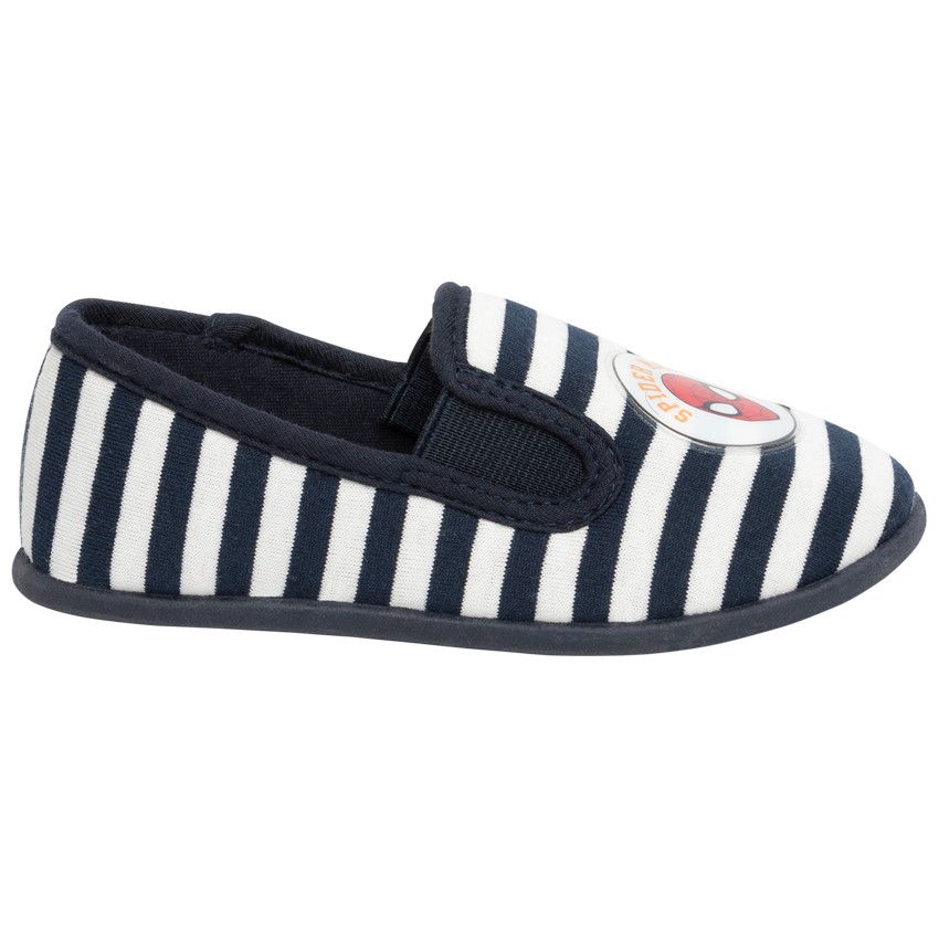 Chaussons rayés motif Spiderman pour enfant garçon - Bleu marine
