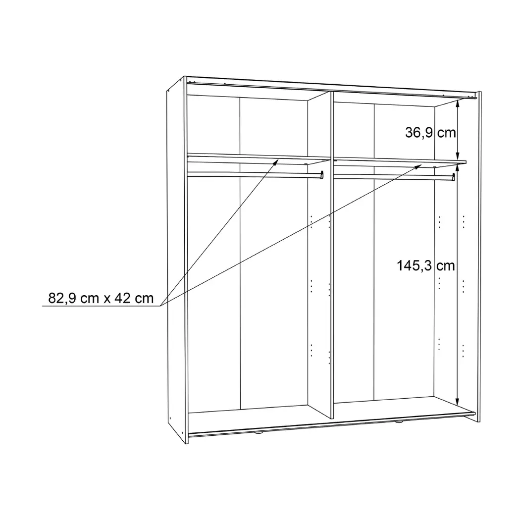 Schwebetürenschrank Dederik 170 x 200 cm