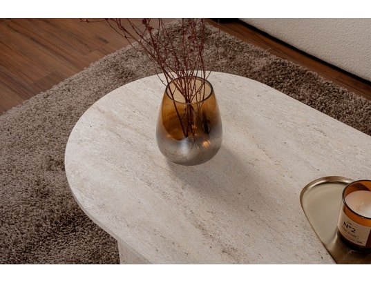 CONCEPT1 - Table basse Sable travertin 119 x 60 x h40cm