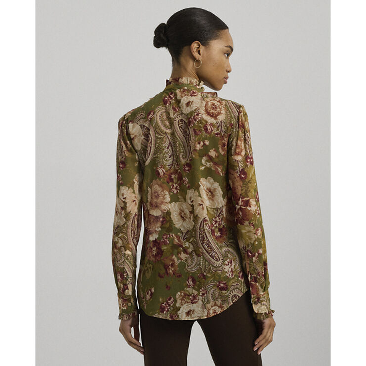 Lauren Ralph Lauren POLY CRINKLE GGT 58-SHIRT Olive multi