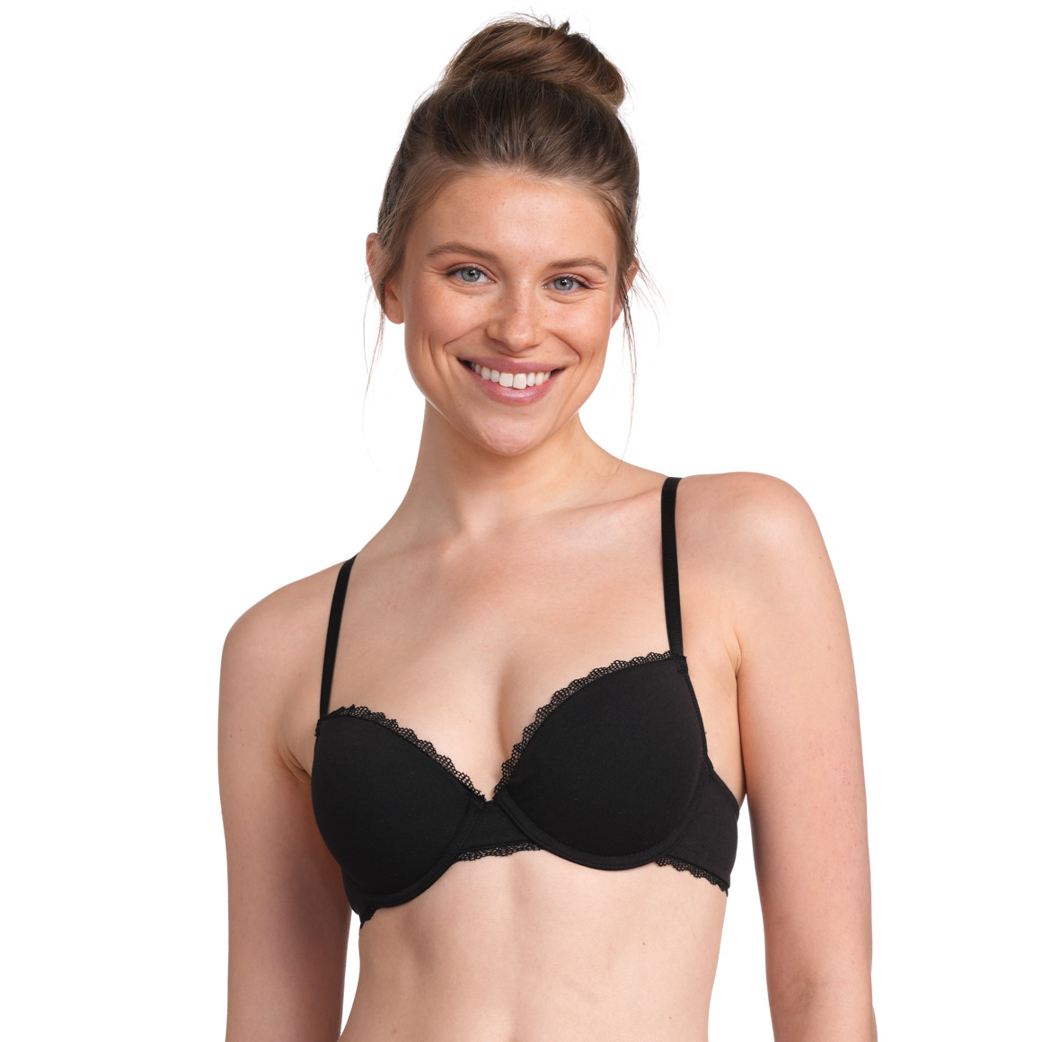 Gina Benotti 2 Damen Bügel-BHs mit Spitze schwarz / nude