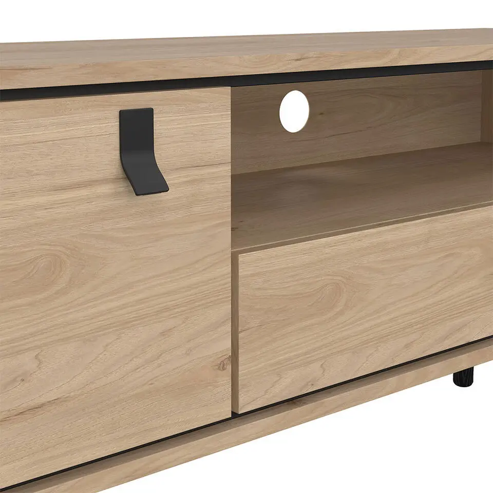 Hioshop Ry TV-meubel 1 deur 1 lade eikdecor