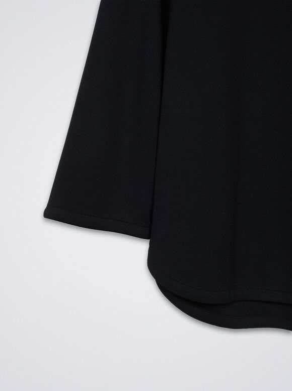 Camiseta de gola redonda - Preta