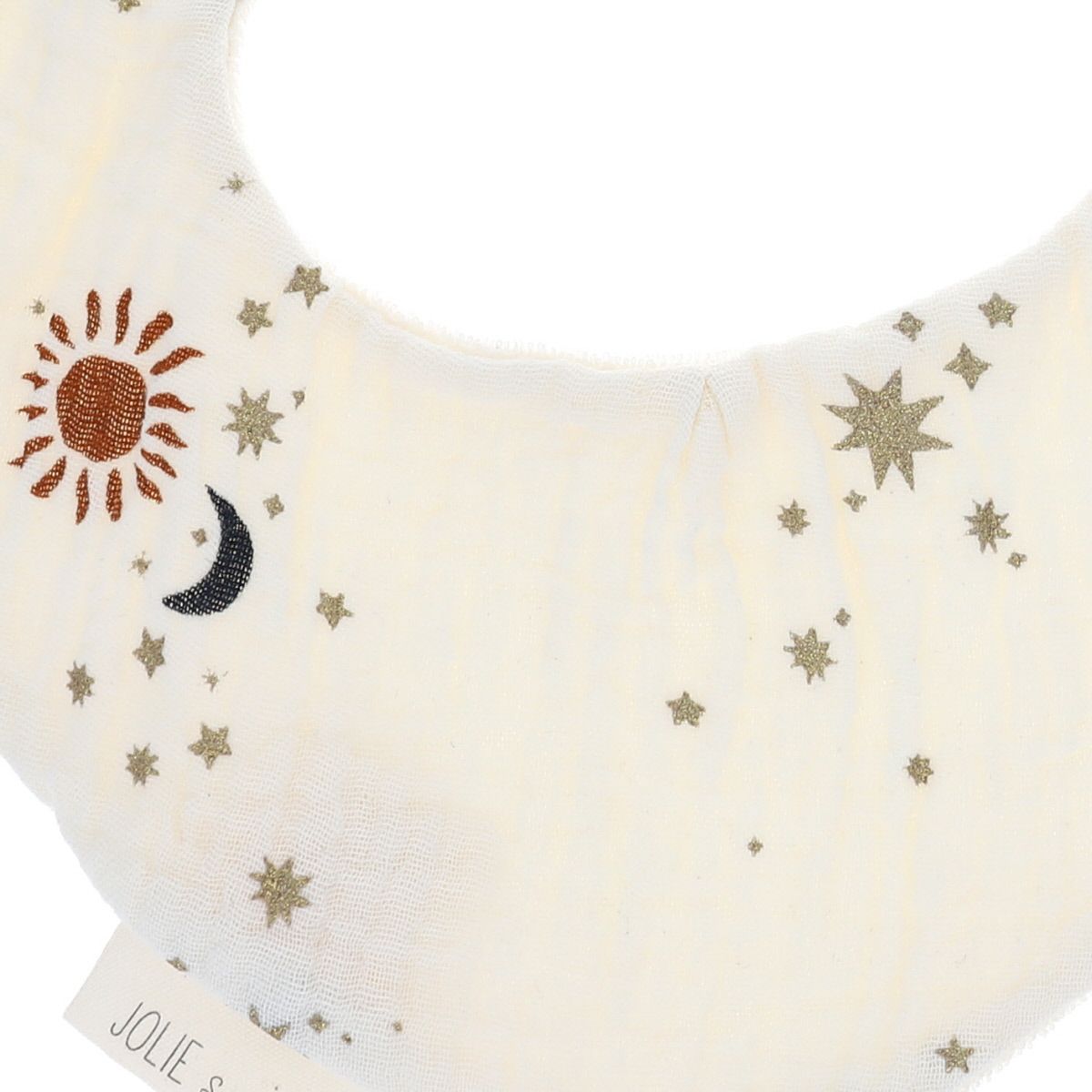 Bavoir bandana éponge écru étoiles - Curiosité du ciel Jolie saison