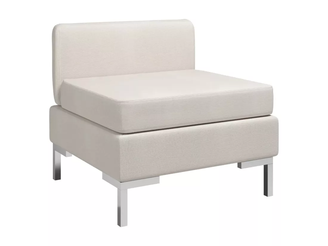 Canapé central sectionnel avec coussin Tissu Crème