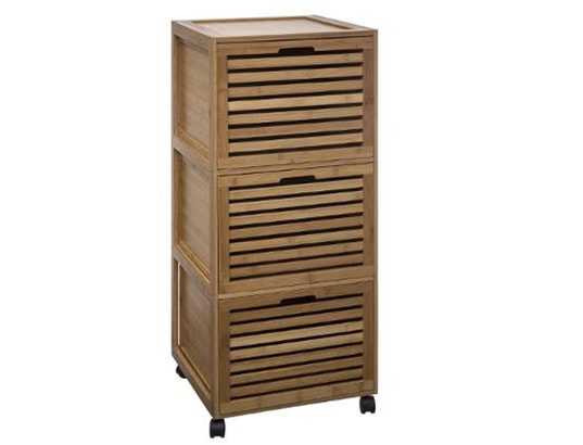 PEGANE - Meuble de rangement en bambou naturel - l.41 x p.41 x h.91 c...