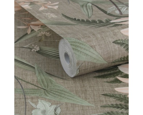 Vliesbehang 113266 Paradise Garden taupe