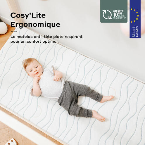 Matelas Cosy'Lite ergonomique 70x140 cm Blanc - BABYMOOV