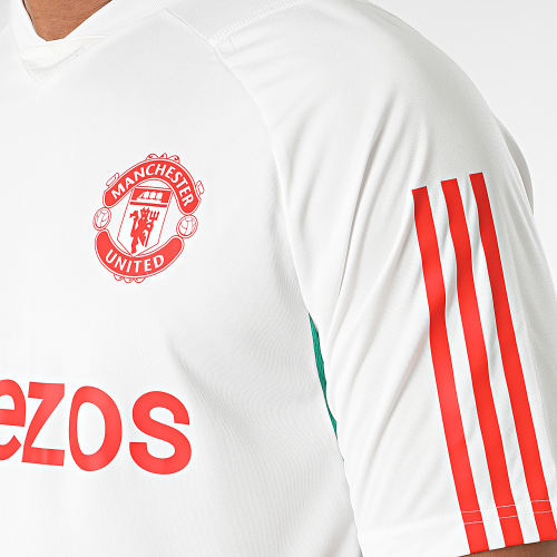 Maillot De Foot A Bandes Manchester United IA8492 Blanc