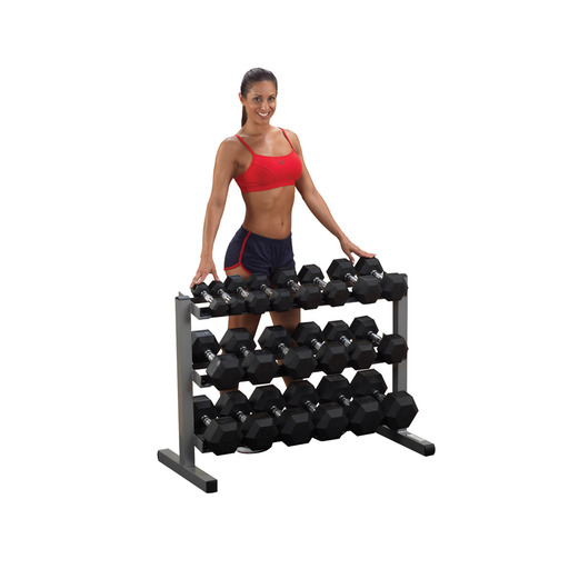 Suporte para halteres Bodysolid com 3 compartimentos
