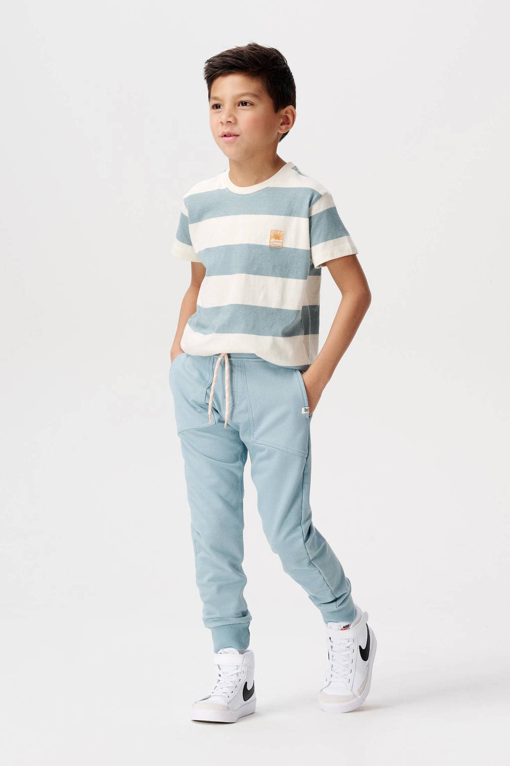 Noppies gestreept T-shirt blauw/wit
