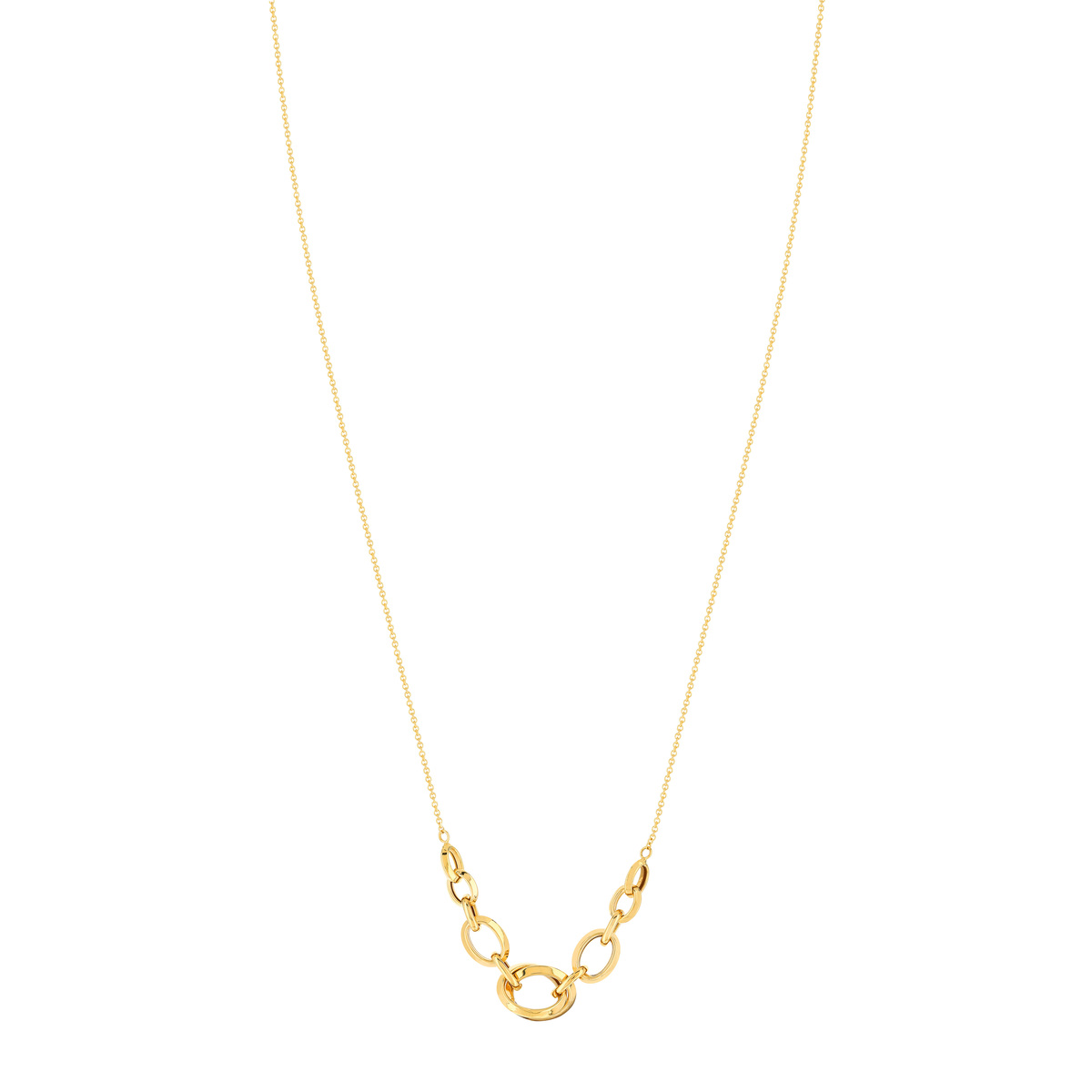 Collier or 750 jaune anneaux 42 cm