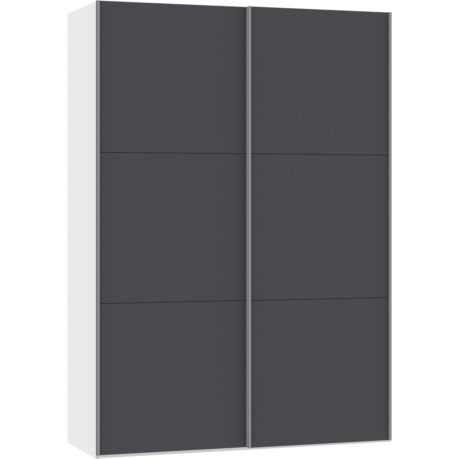 Schwebetürenschrank Schweizer 140 Spanplatte melaminbeschichtet anthrazit matt/premiumweiss