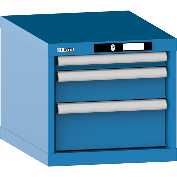 Armoire à tiroirs Lista18x27E H 38,3 x L 41,1 x P 57,2 cm 3 tiroirs (1 x 5, 1 x 10 et 1 x 15 cm) Key Lock