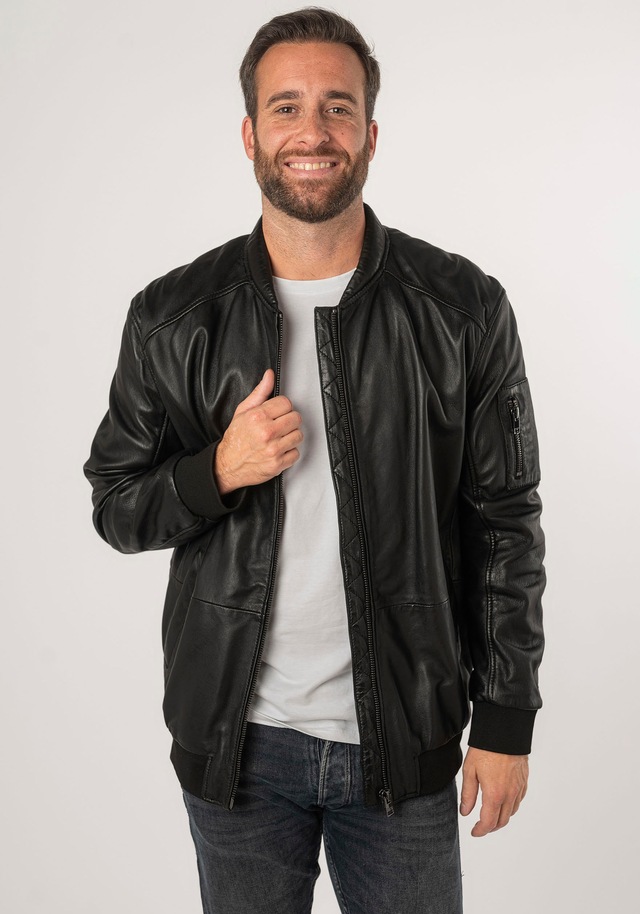 Mauritius Lederjacke »2Mkaira OS« mit Reissverschluss, Strickbündchen, Ärmeltasche