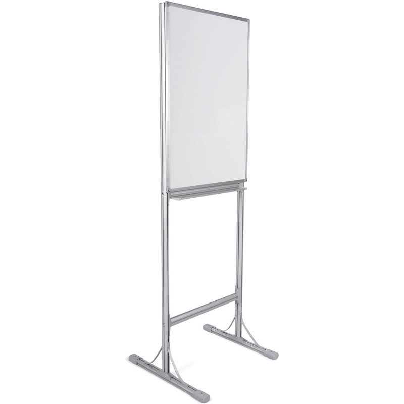 Tableau blanc acier laqué cadre anodisé aluminium 90 x 60 cm Maya Bi-Office