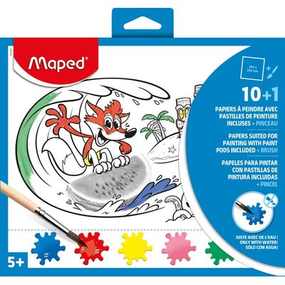 Maped - Papier à peindre avec capsule x10 + 1 pinceau - disponible dans différentes couleurs