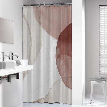Sealskin douchegordijn earth 180x200cm donker roze/wit