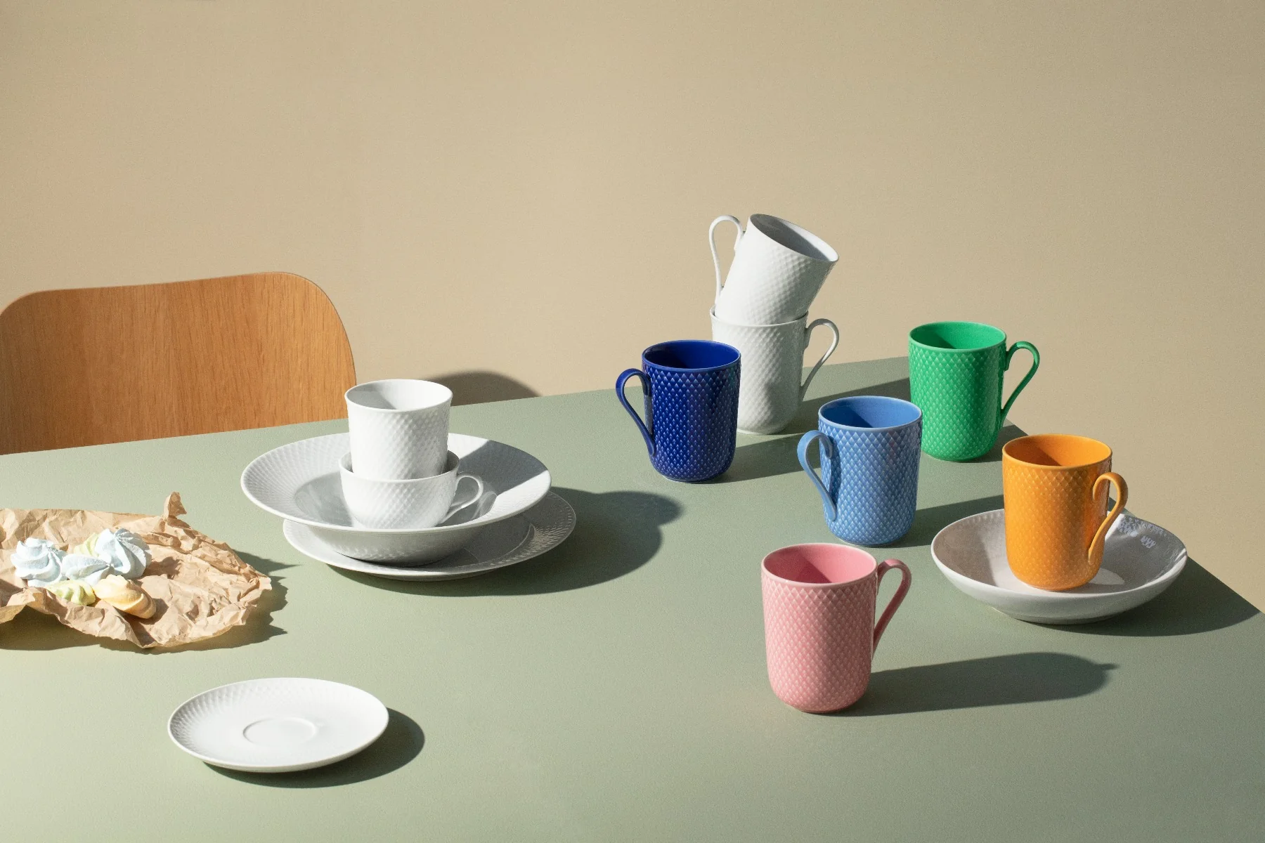Lyngby Porcelæn  Rhombe Color kop, rosa - H:10,5
