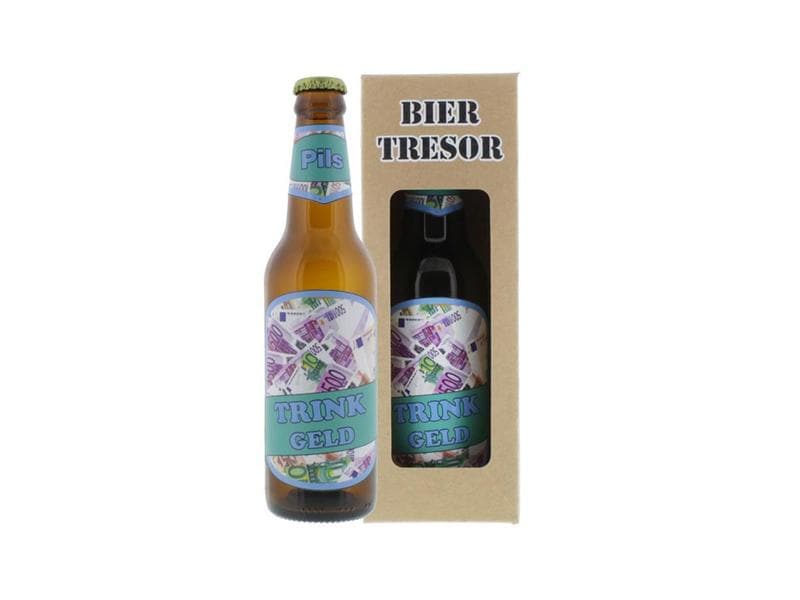 Trend Import Spardose Biertresor Trinkgeld 8.2 x 8.2 x 24 c Sparkasse für Verpackung von Geld als Geschenk für Geburtstage, Weihnachten, Partys