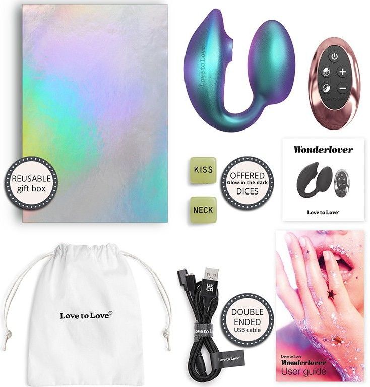 Love to Love - Wonderlover - Luchtdruk Vibrator en G-spot Vibrerend Eitje - Turquoise