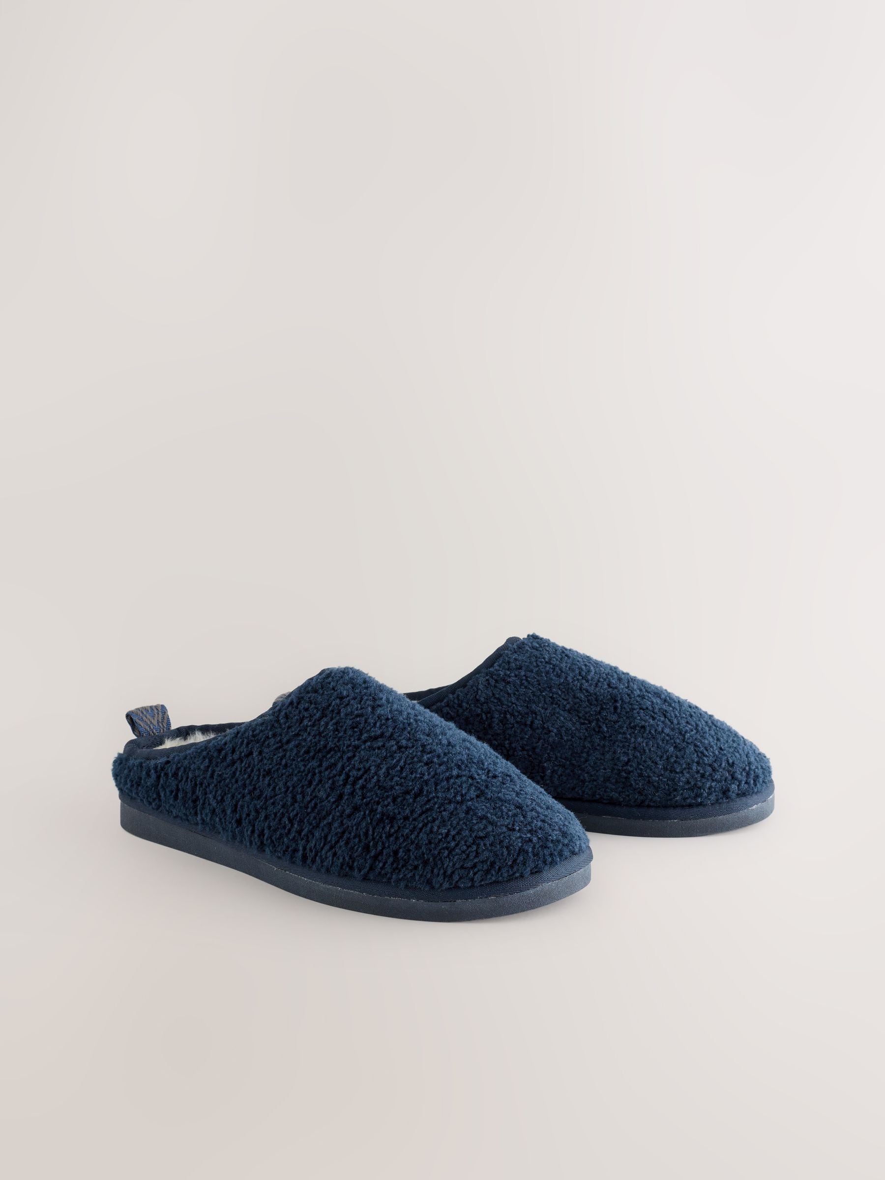 Marineblauw - Instappantoffels met borgvoering