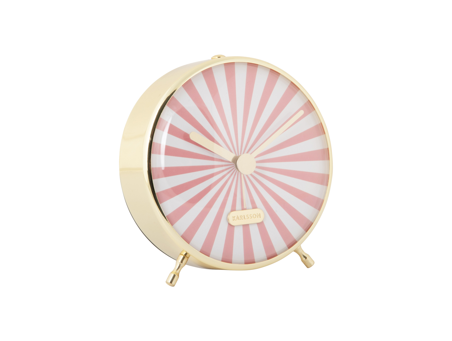 Alarm clock Candy Swirl flamingo pink & white