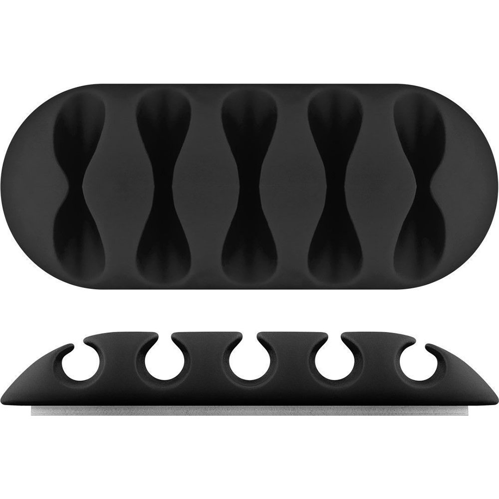 (5er Set) selbstklebende Kabelhalter / Clips / Klemmen - Schwarz