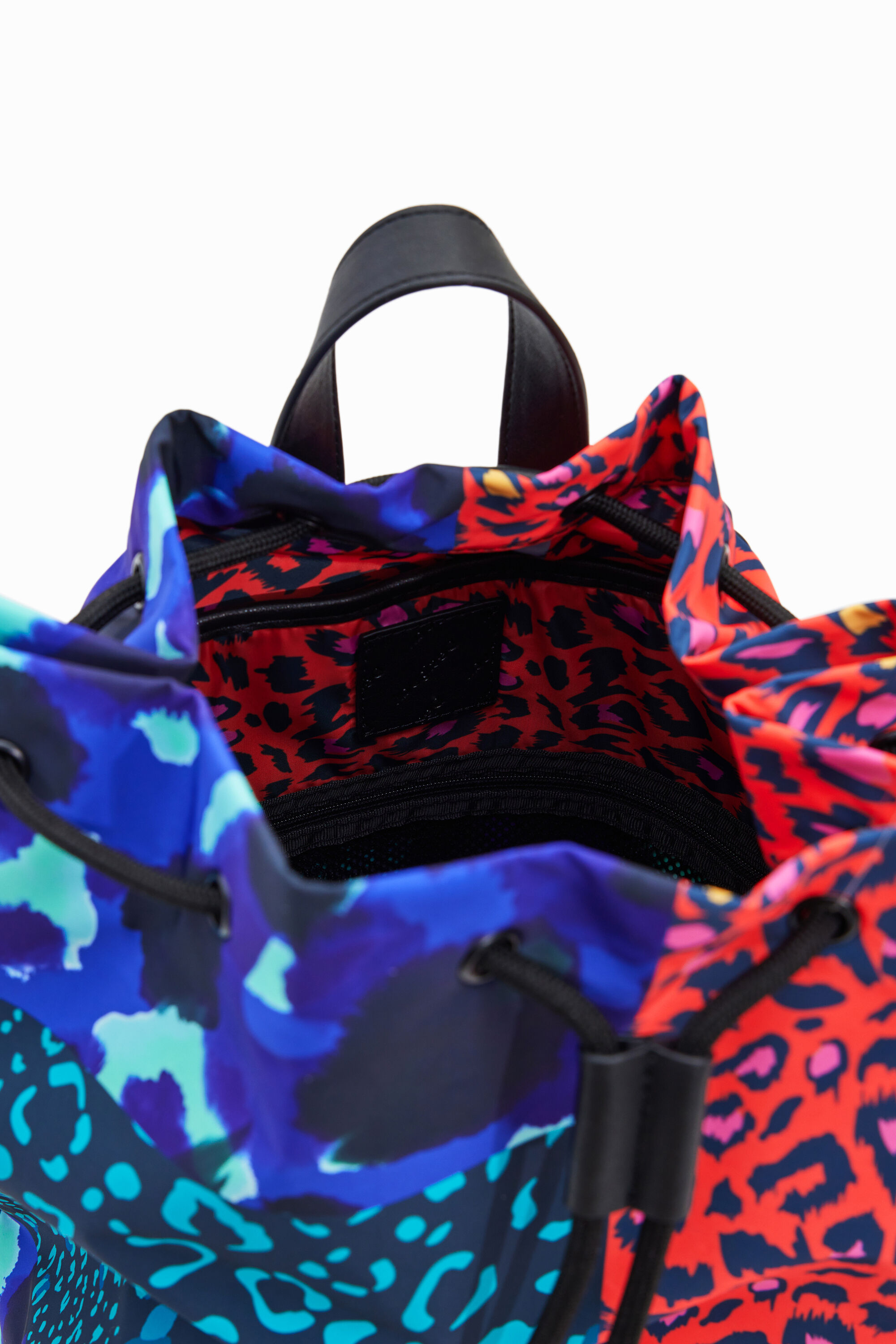 Grand sac à dos patchwork imprimé animal