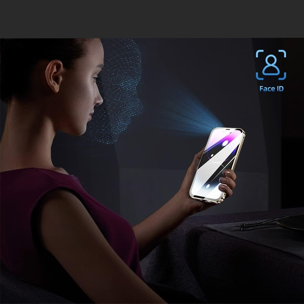 iPhone 15 Pro Magnetische Alu Schutzhülle mit Panzer Glas Backcover   Displayschutz (Magnet-Technologie) - Gold