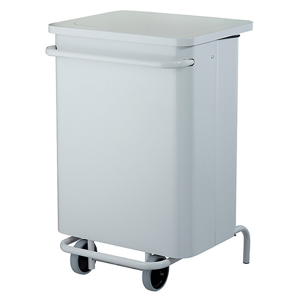 Poubelle mobile à pédale 70 L blanc Rossignol