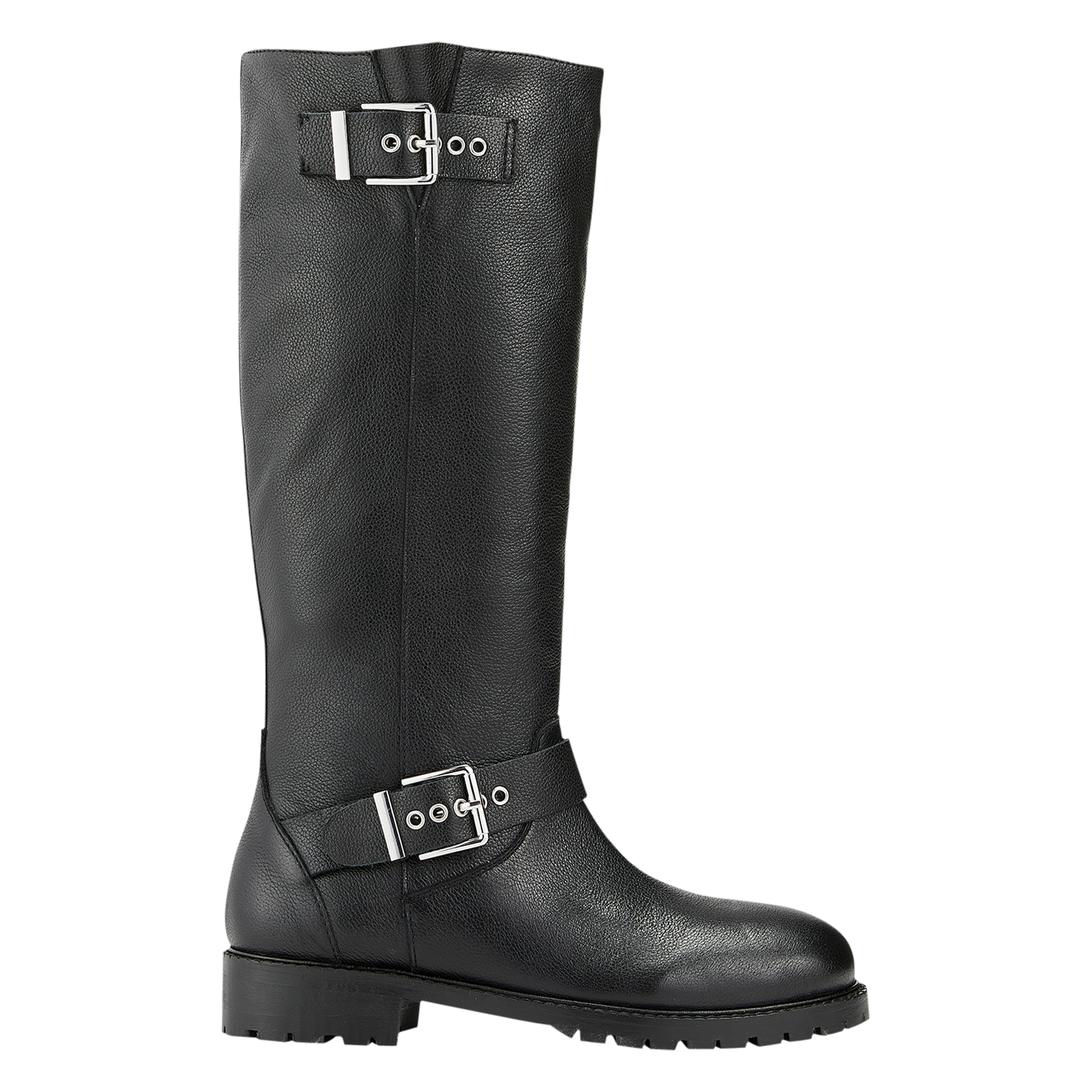 DARIA - Bottes crantées en cuir | Noir