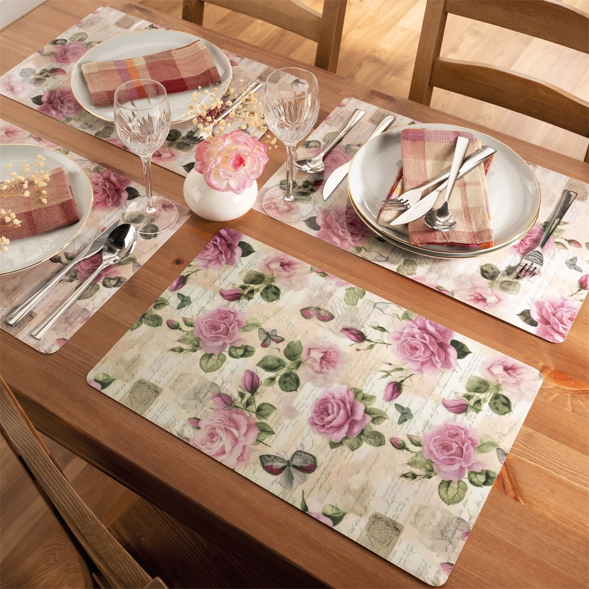 Lot de 4 sets de table romantiques
