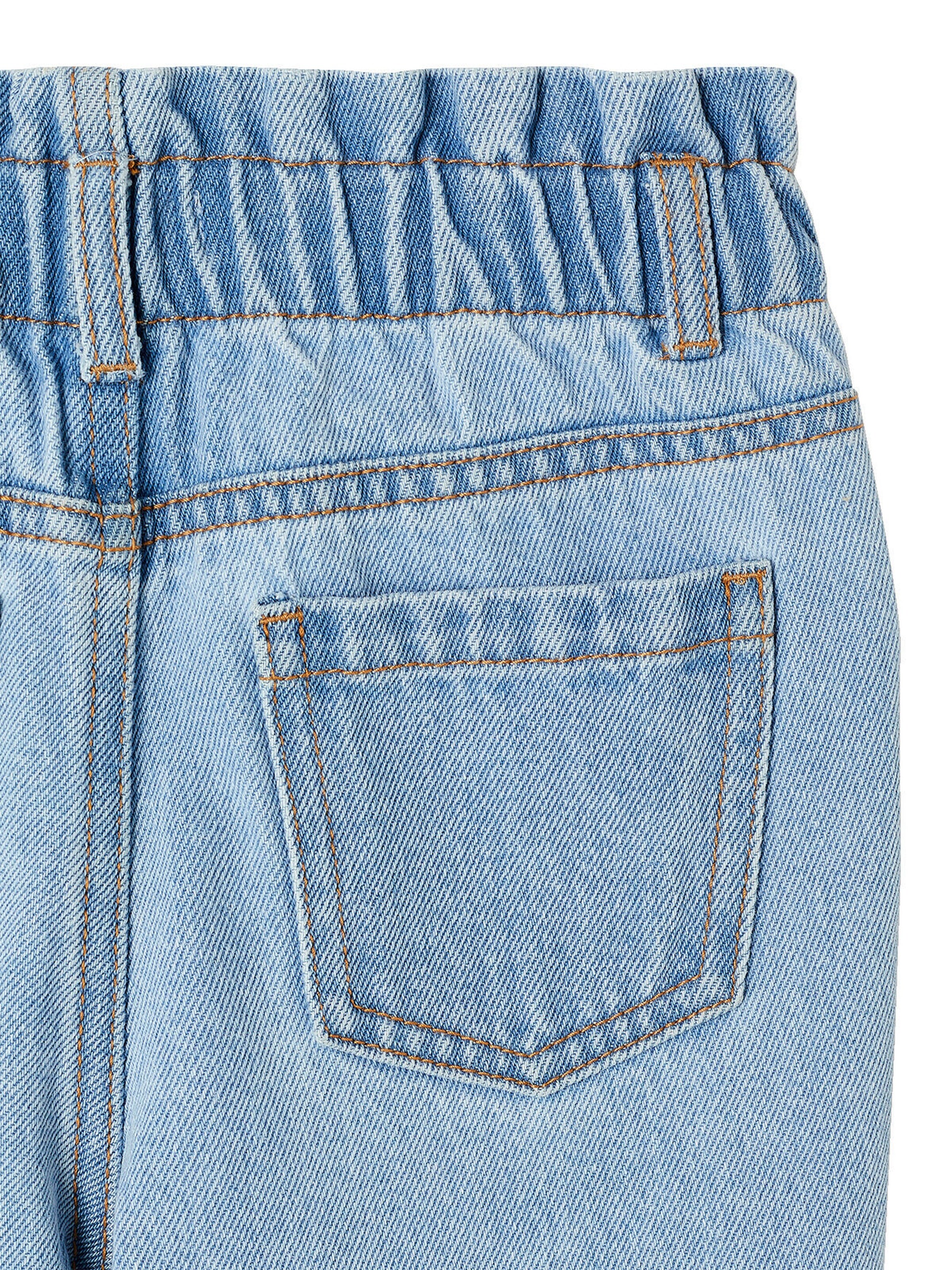 Vertbaudet Mädchen Paperbag-Jeans mit Herz-Taschen helles blau