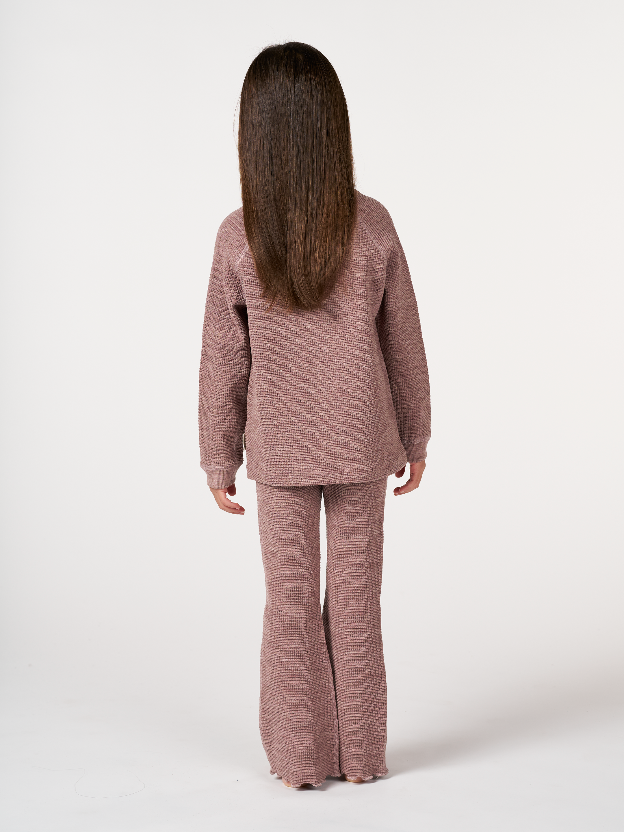 Broek met wafelpatroon in merinowol voor kinderen