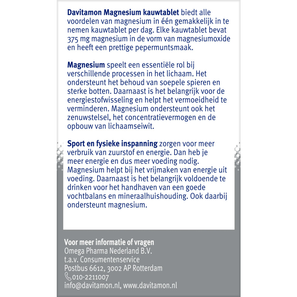 Davitamon Magnesium Kauwtablet60 tabletten
