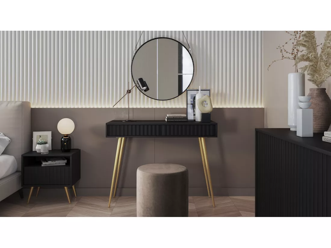 Coiffeuse - 104 cm - noir - Bello