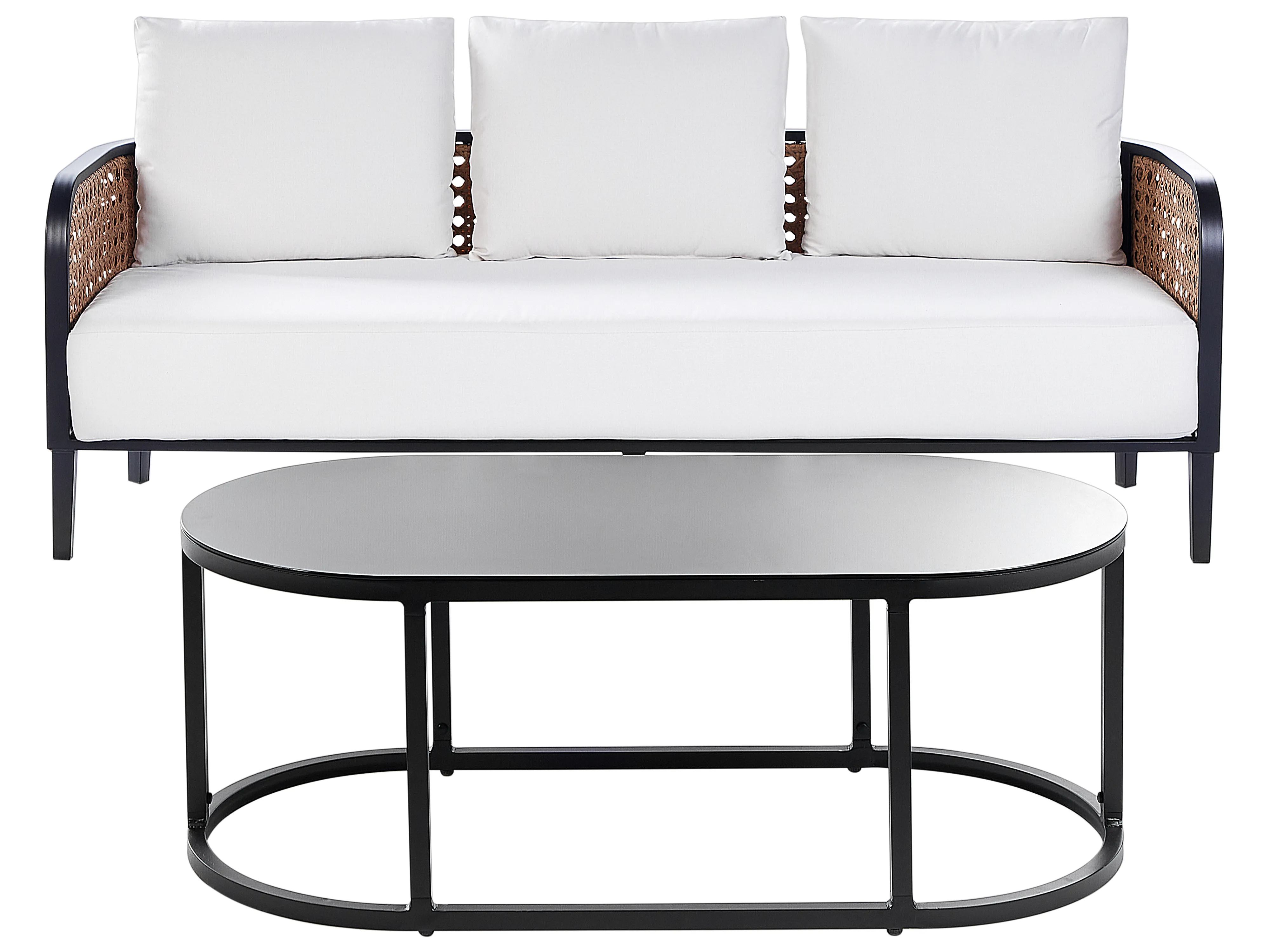 Loungeset met tafel 3-zits MONTEFALCO Metaal Wit