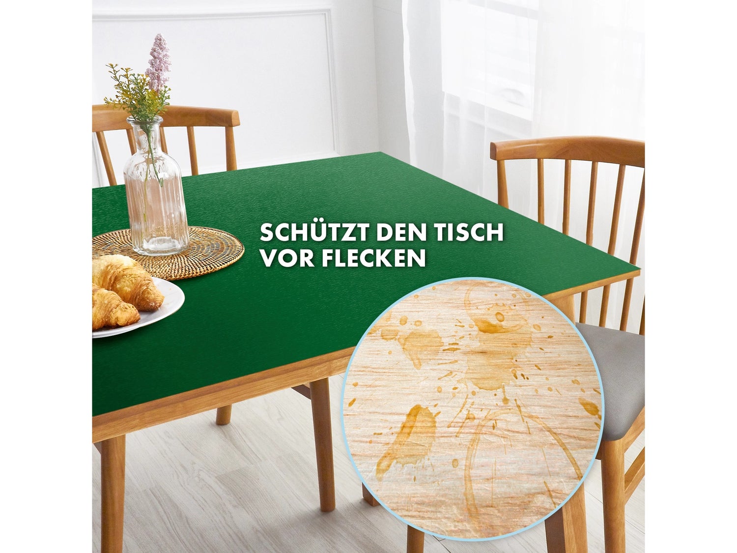 KARAT Tafelbeschermer Empire met Afgeschuinde Rand Groen 80 x 40 cm