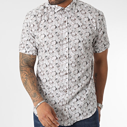 Chemise Manches Courtes Gris Clair