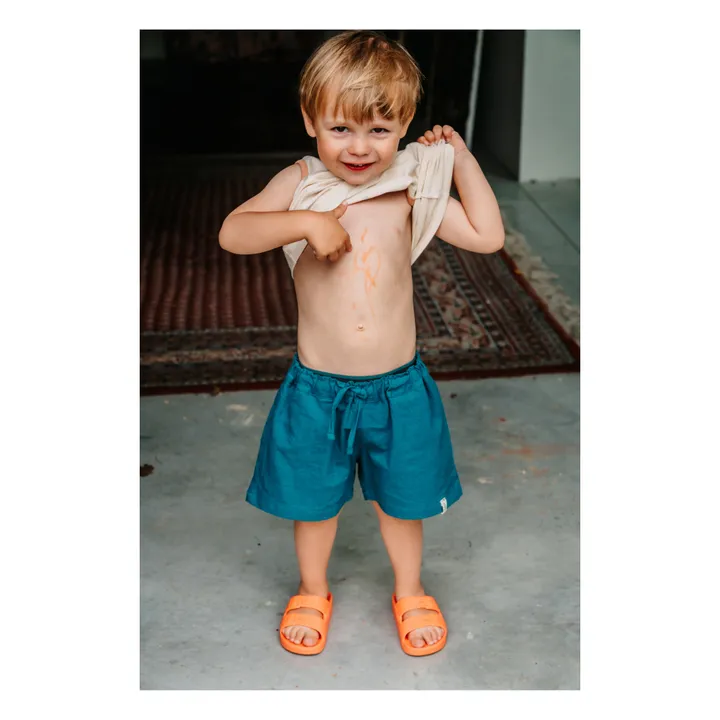 Bonnie & The Gang Short Pablo Coton Bio | Bleu Vert
