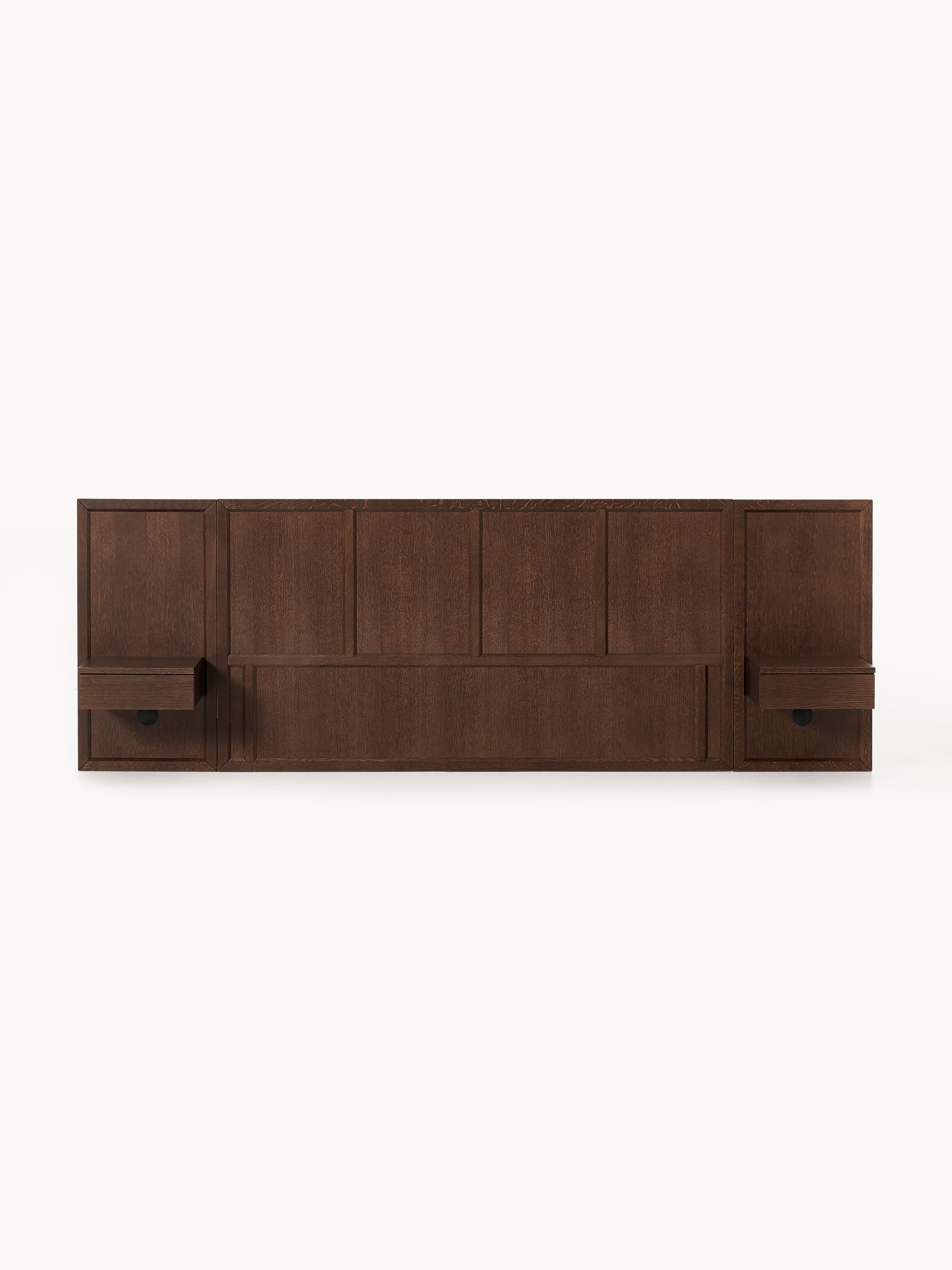 Houten bed Nanto met lades en hoofdeinde