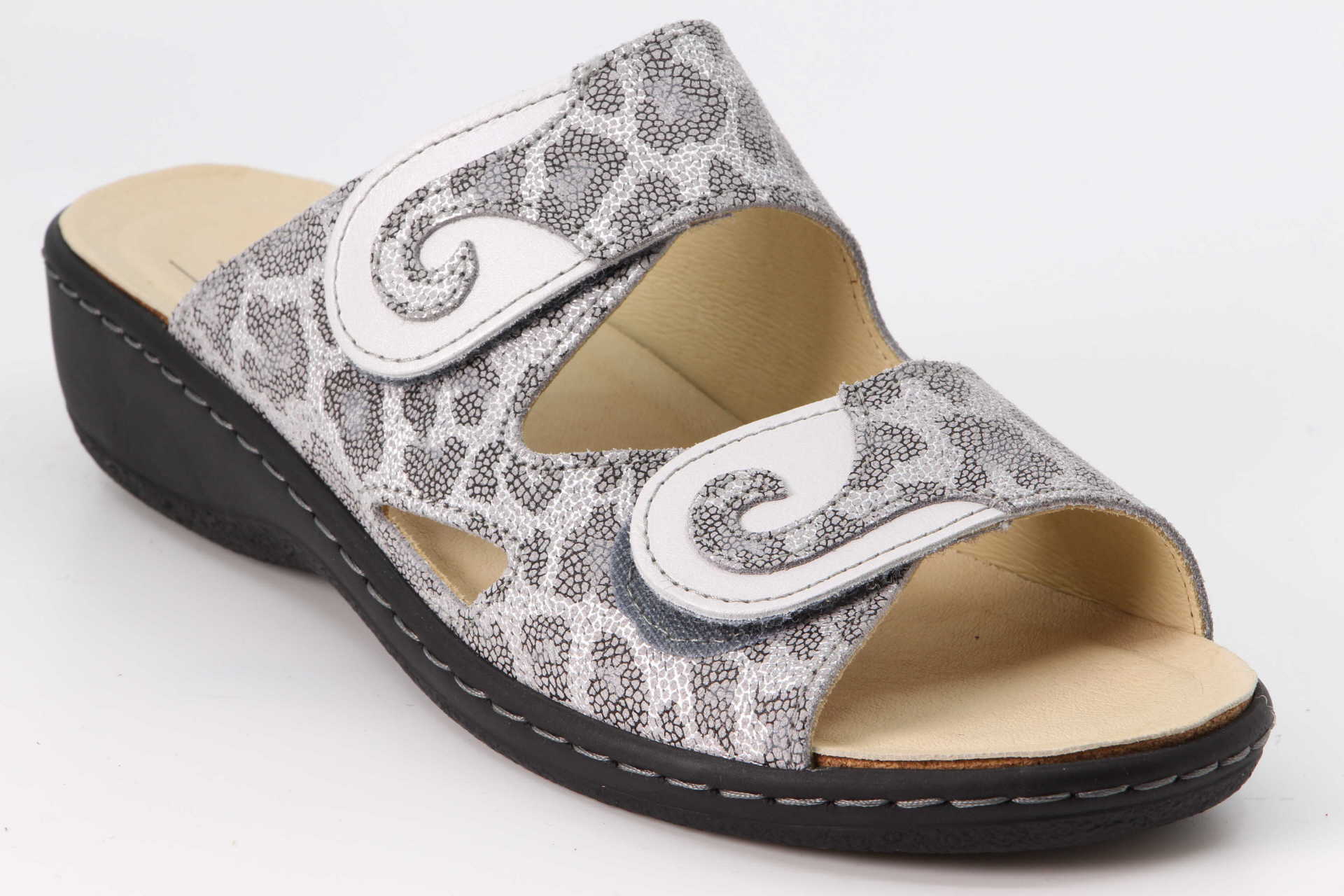 Belvida Hausschuhe silber /  perle