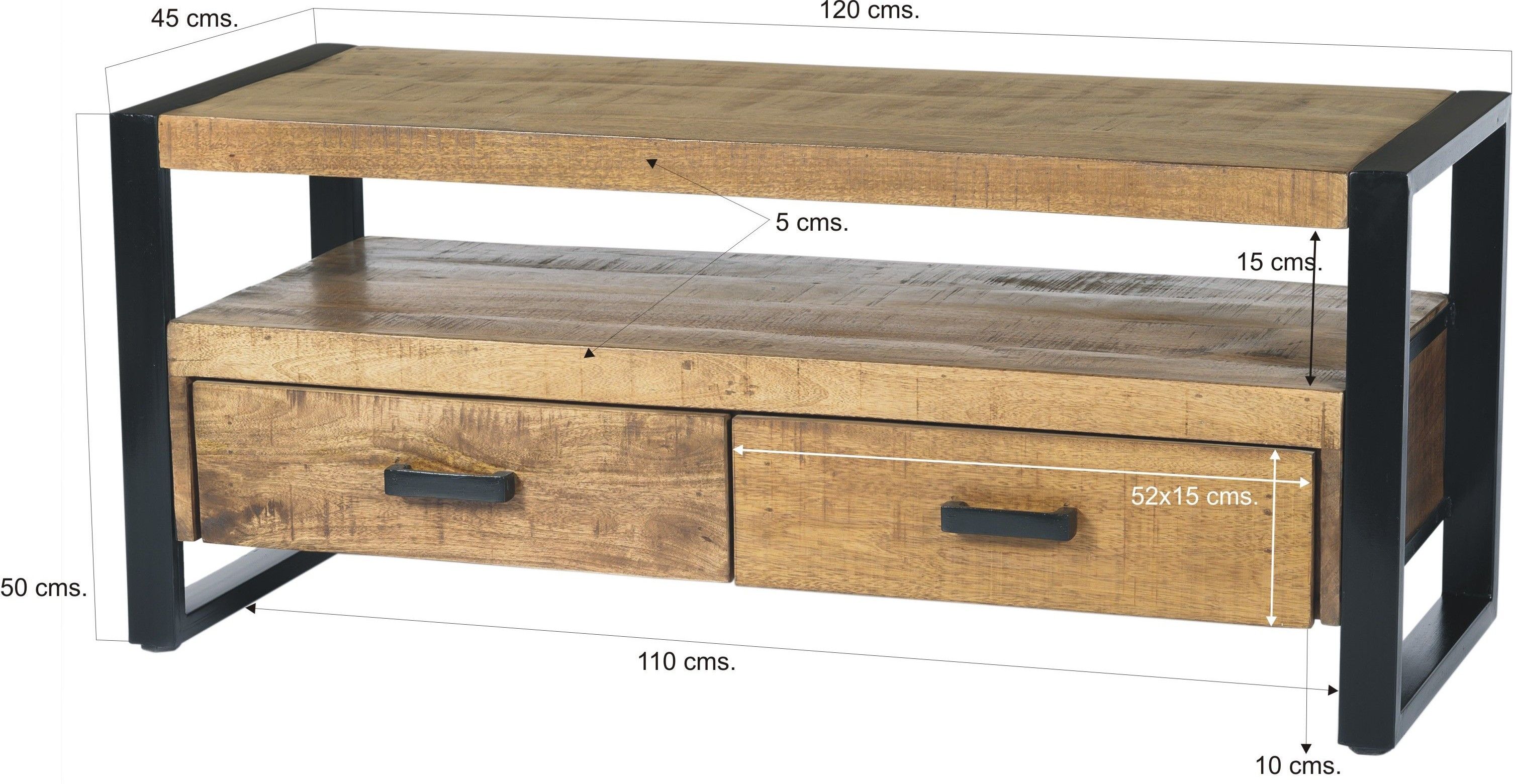 Tv-meubel Nairobi B120 x D45 x H50 cm