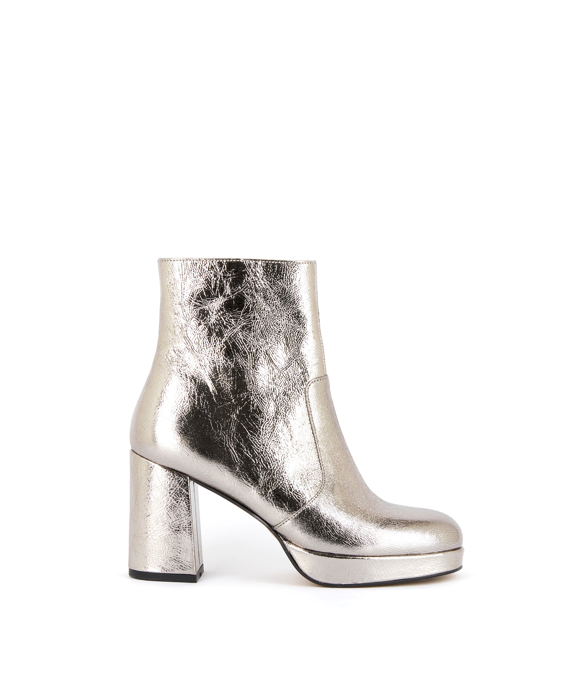 Boots cuir argent Alissa
