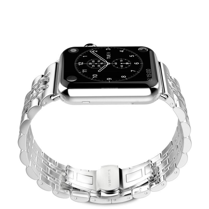 Apple Watch (42/41/40/38 mm) Edelstahl Armband mit Butterfly Verschluss - Silber