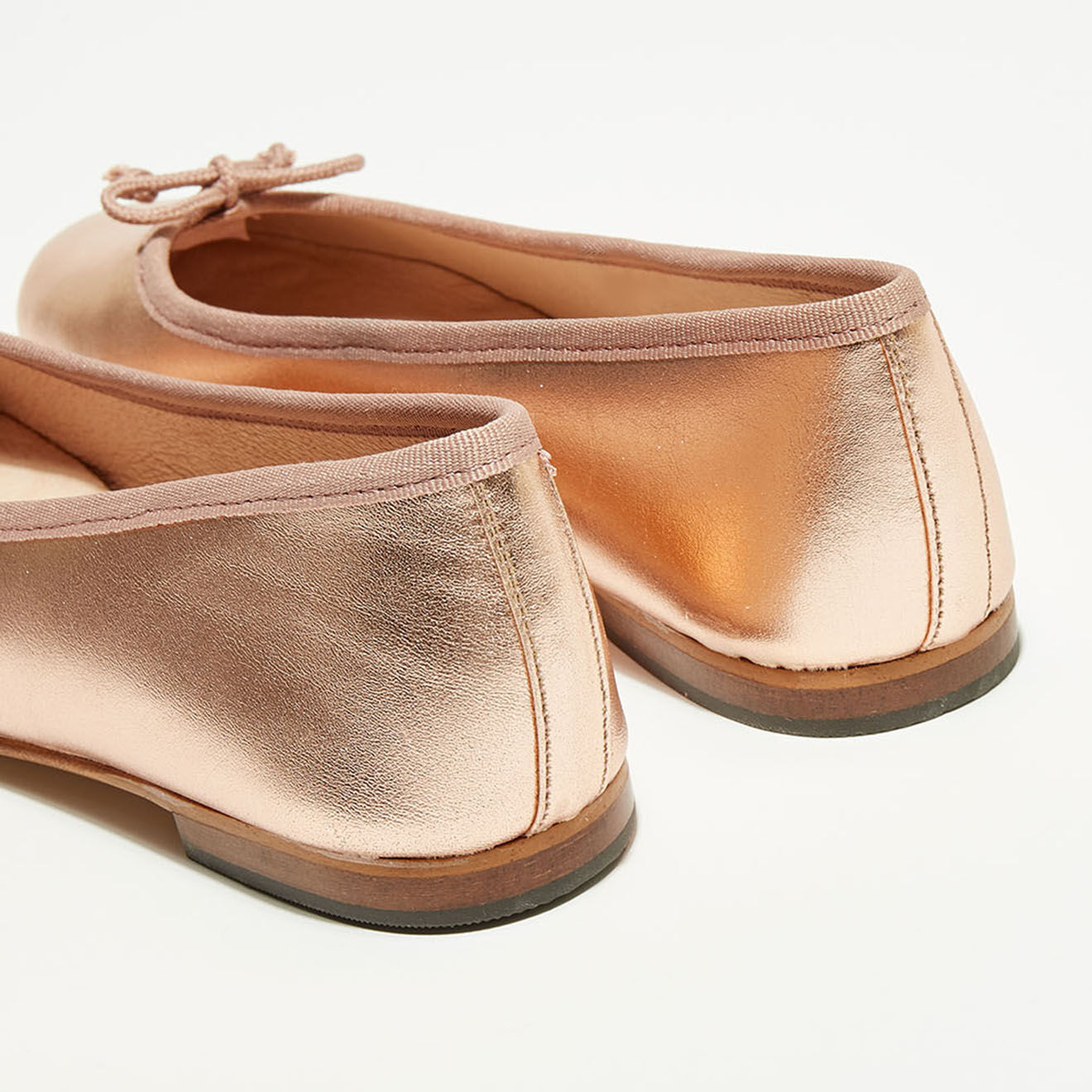 Quartier Latin Ballerines en Cuir métallisé Jeanne doré/rose